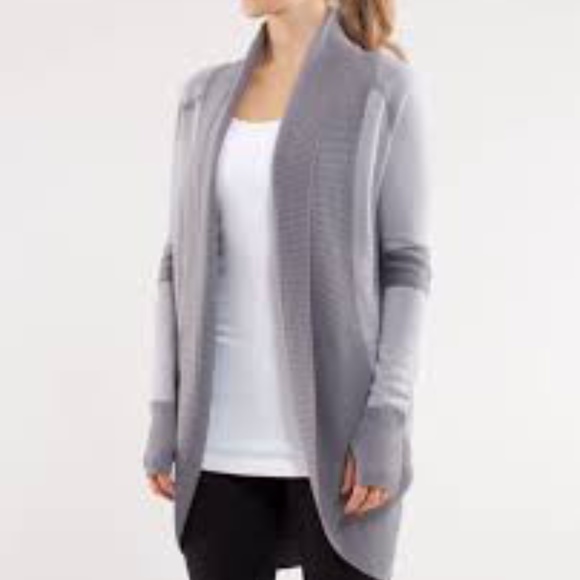 lululemon athletica Sweaters - Lululemon Transformation Wrap Fossil / White